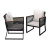 TRÄDGÅRDSSTOLAR SET TONI - svart/cremefärgad, Modern, metall/textil (56/70/76cm) - Bessagi Garden
