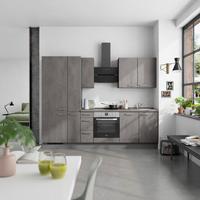 Küchenblock Riva High m. Geräten Schieferfarben - Schieferfarben/Edelstahlfarben, MODERN, Holzwerkstoff/Metall (270cm) - Nobilia