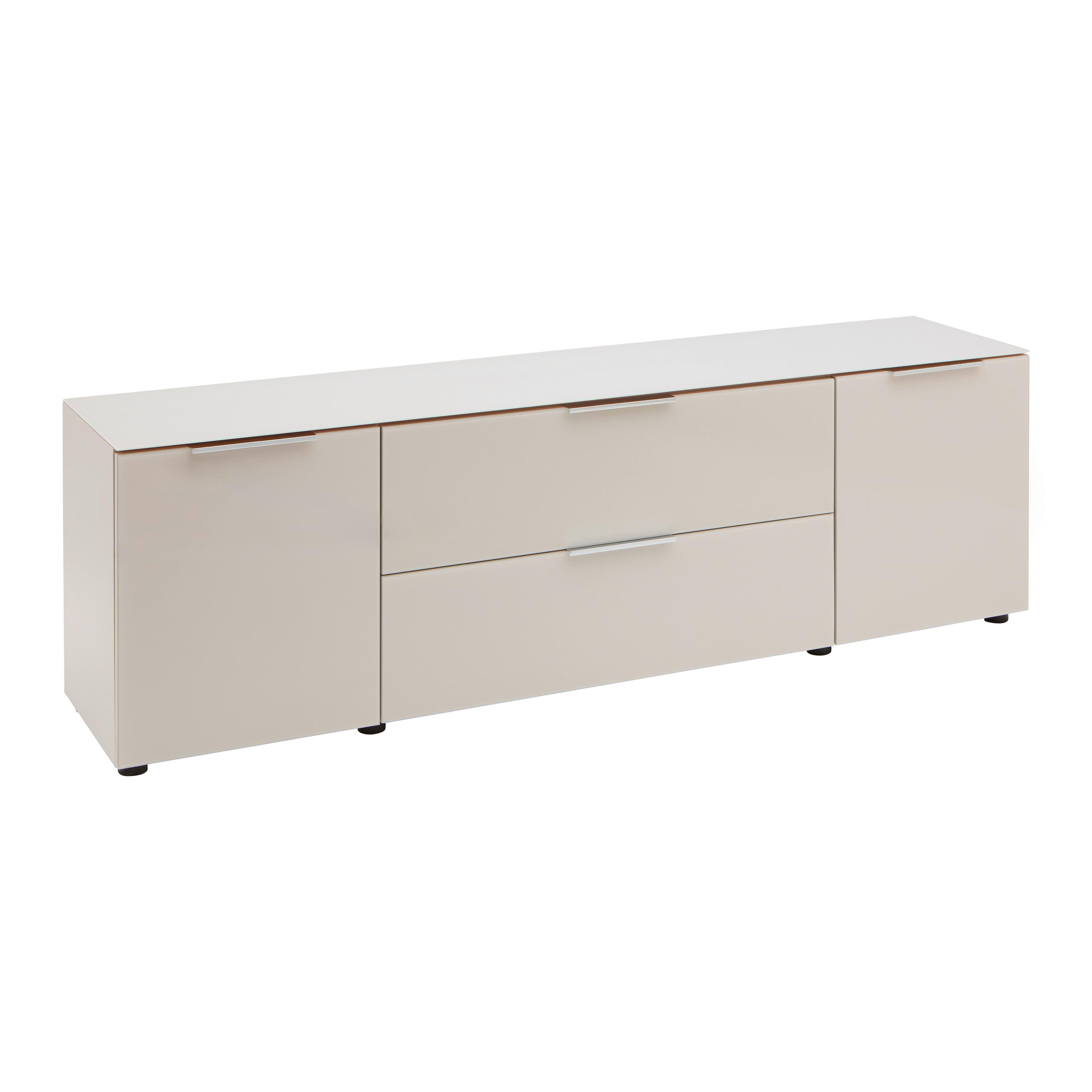 Lowboard Siena Kaschmir - Chromfarben/Kaschmir, MODERN, Glas/Holzwerkstoff (180/55/40cm) - Mömax