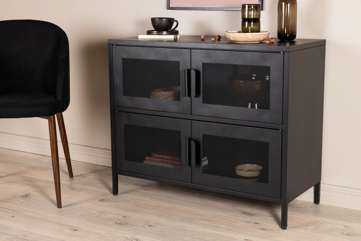 SIDEBOARD NETT - Schwarz, Design, Metall (90/75/40cm) - Livetastic