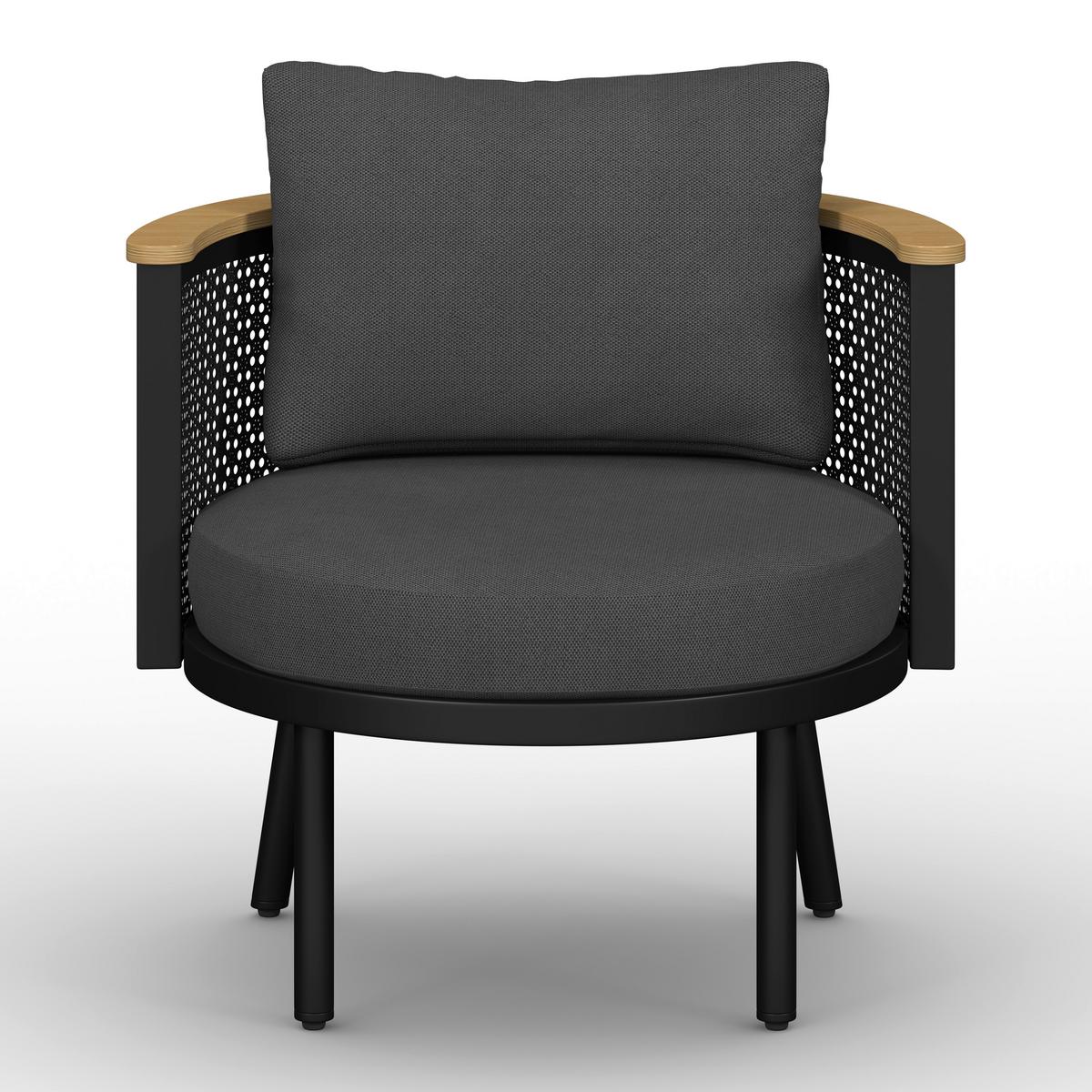 Garnitură grădină Lissa - gri închis/culoare lemn păr, Modern, plastic/metal - Bessagi Garden