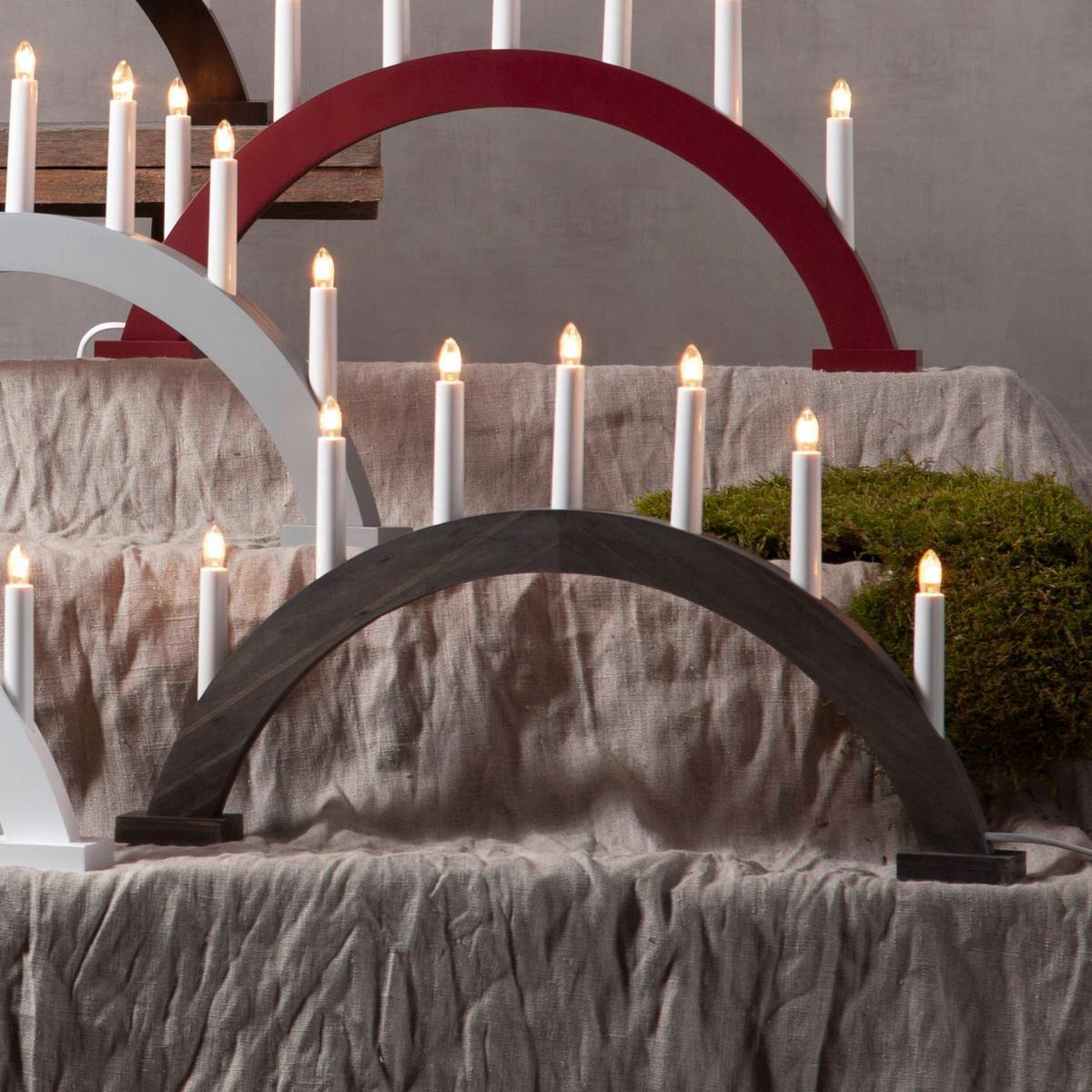 Led-dekoleuchte 230-37 Kerzenständer - Weiss/Braun, Basics, Holz/Kunststoff (57/6/34cm) - Eglo