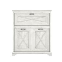 Komoda Kashmir - bijela/srebrne boje, Konvencionalno, drvni materijal/metal (123/143,3/48,2cm) - Premium Living