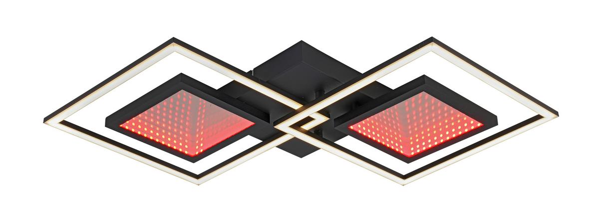 Stropna Led-svetilka Preceval - črna, kovina/umetna masa (41,8/75,3/6,7cm) - Premium Living