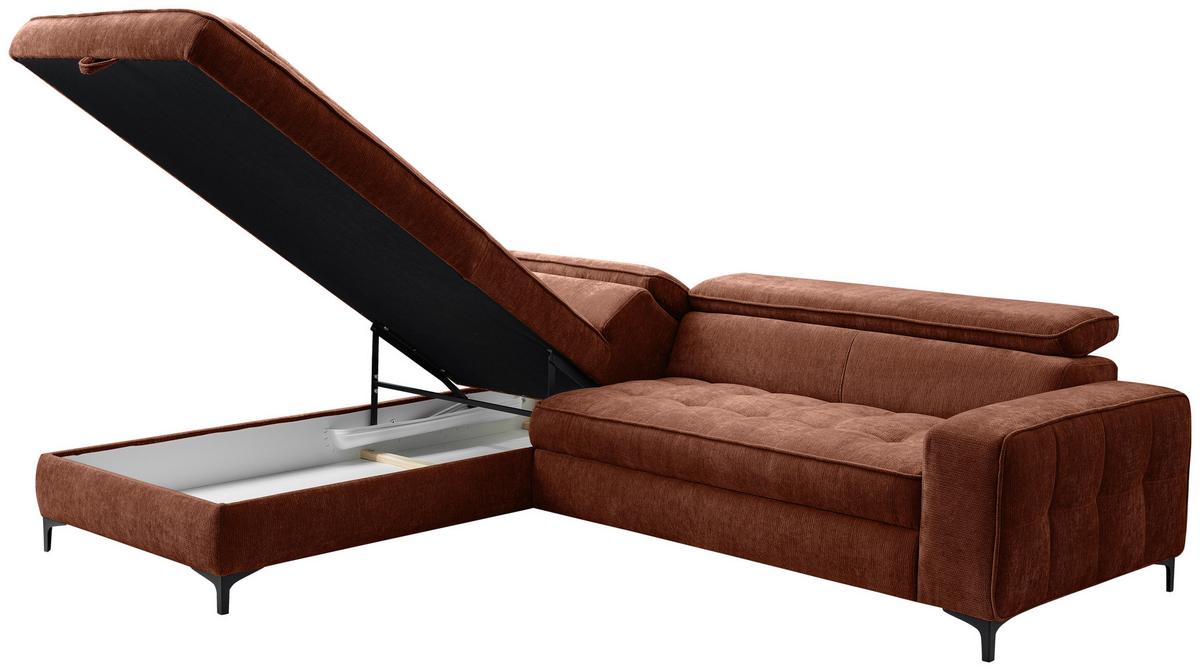 Kutna Garnitura Talia - boje hrđe/crna, Basics, tekstil/metal (203/70-90/251cm) - Modern Living