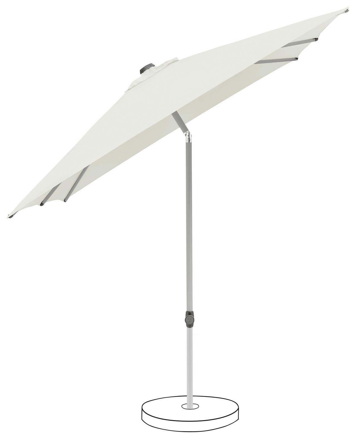 Sonnenschirm Pop up Weiß ca. 250x200cm - Silberfarben/Weiß, Basics, Textil/Metall (250/200cm) - Suncomfort by Glatz