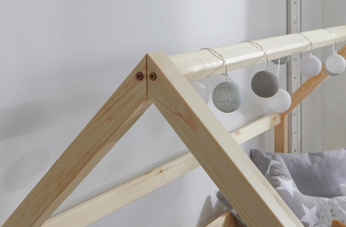 Hausbett Kay ca. 80x160 cm Kiefer Natur - Naturfarben, MODERN, Holz/Textil (80/160cm) - MID.YOU