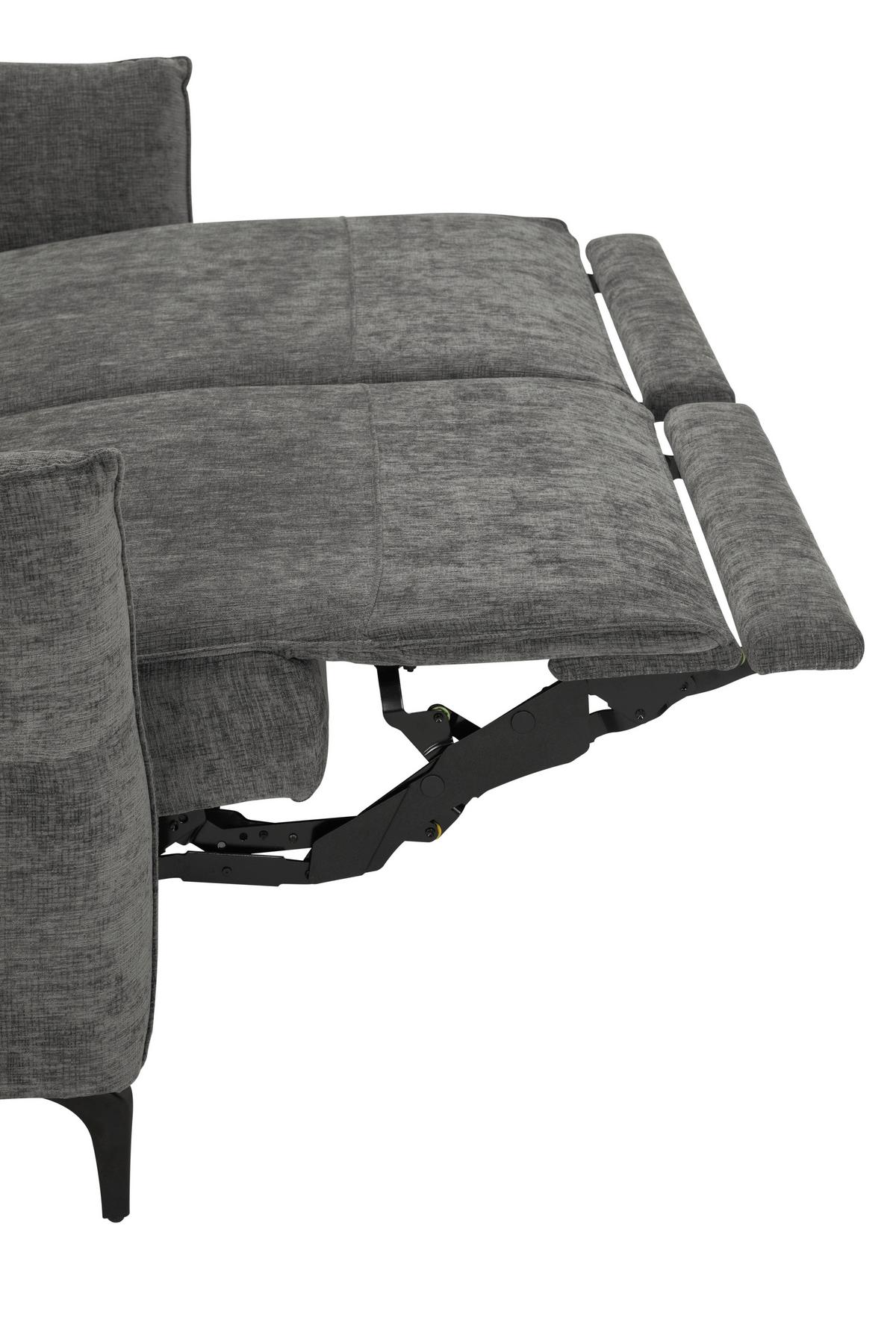 2-Sitzer-Sofa Cape Town Dunkelgrau - noir/gris foncé, Modern, métal/textile (200/98/93cm) - Mömax