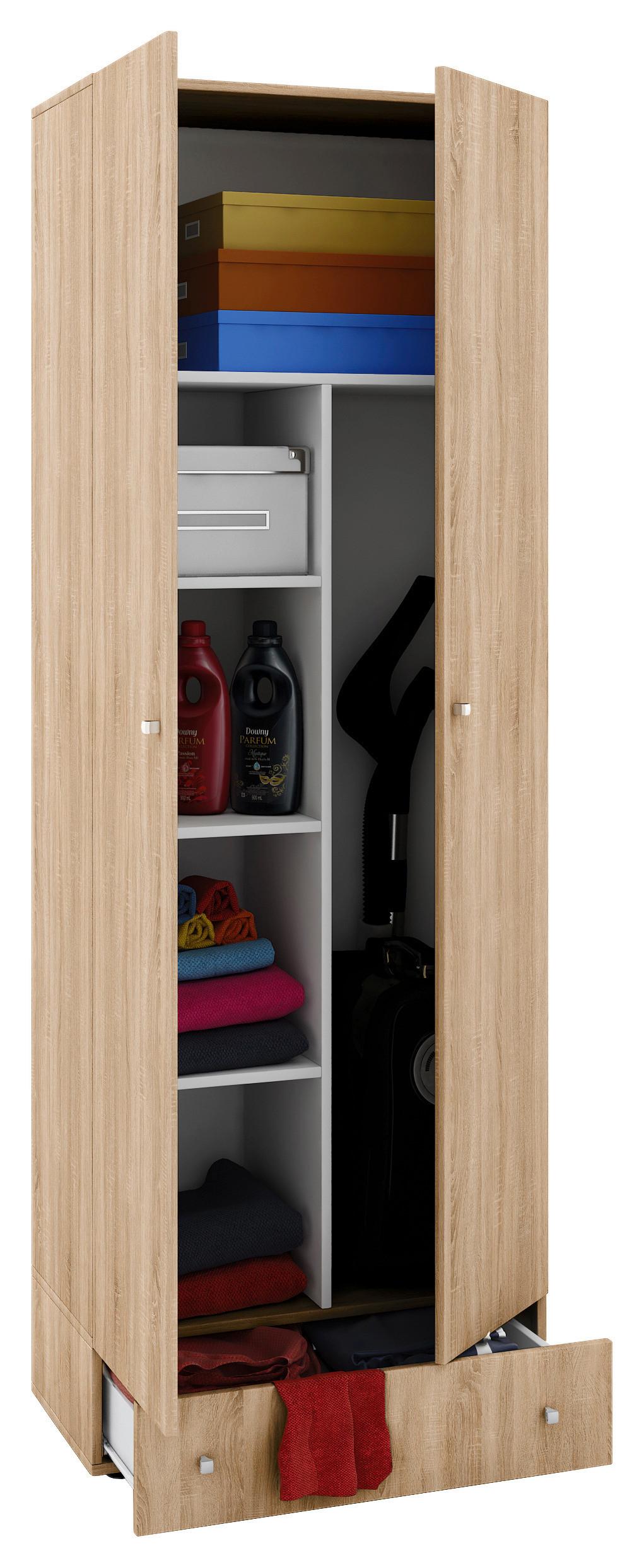 Mehrzweckschrank Vandol II Sonoma Eiche - Silberfarben/Schwarz, MODERN, Holzwerkstoff/Kunststoff (70/198/39cm) - MID.YOU