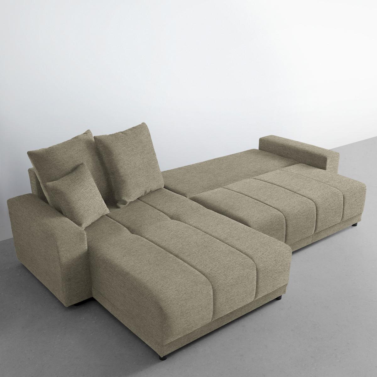 Ecksofa Alatri Greige - Greige/Schwarz, MODERN, Kunststoff/Textil (289/90/176cm) - Based