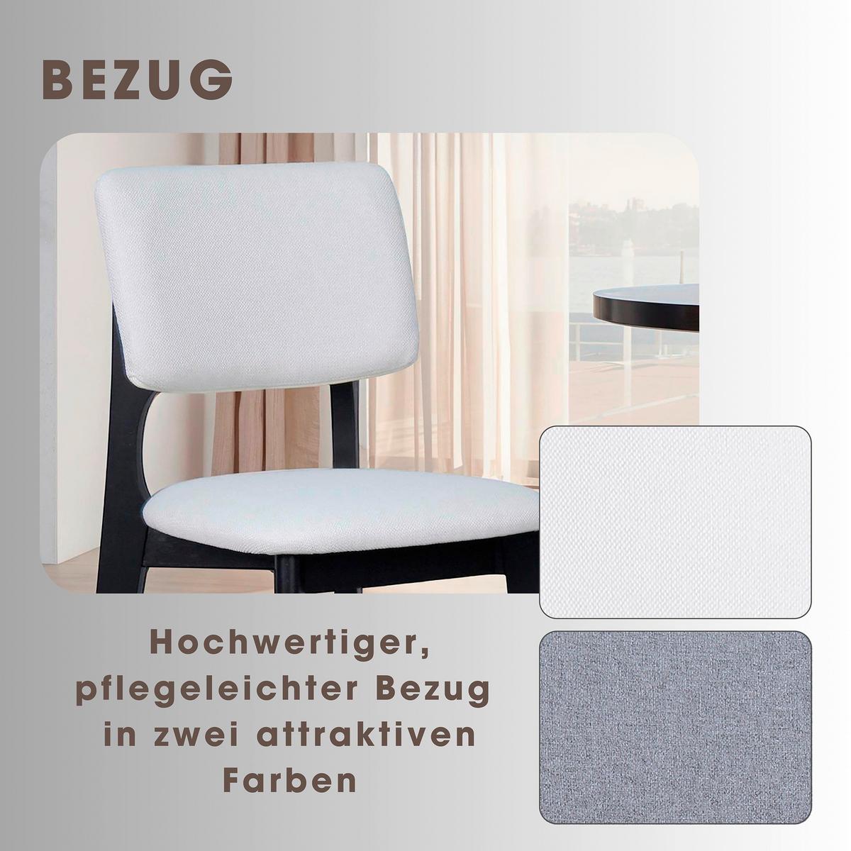 STUHL-SET ELSA - Beige/Schwarz, MODERN, Holz/Textil (48/87/54cm) - MID.YOU