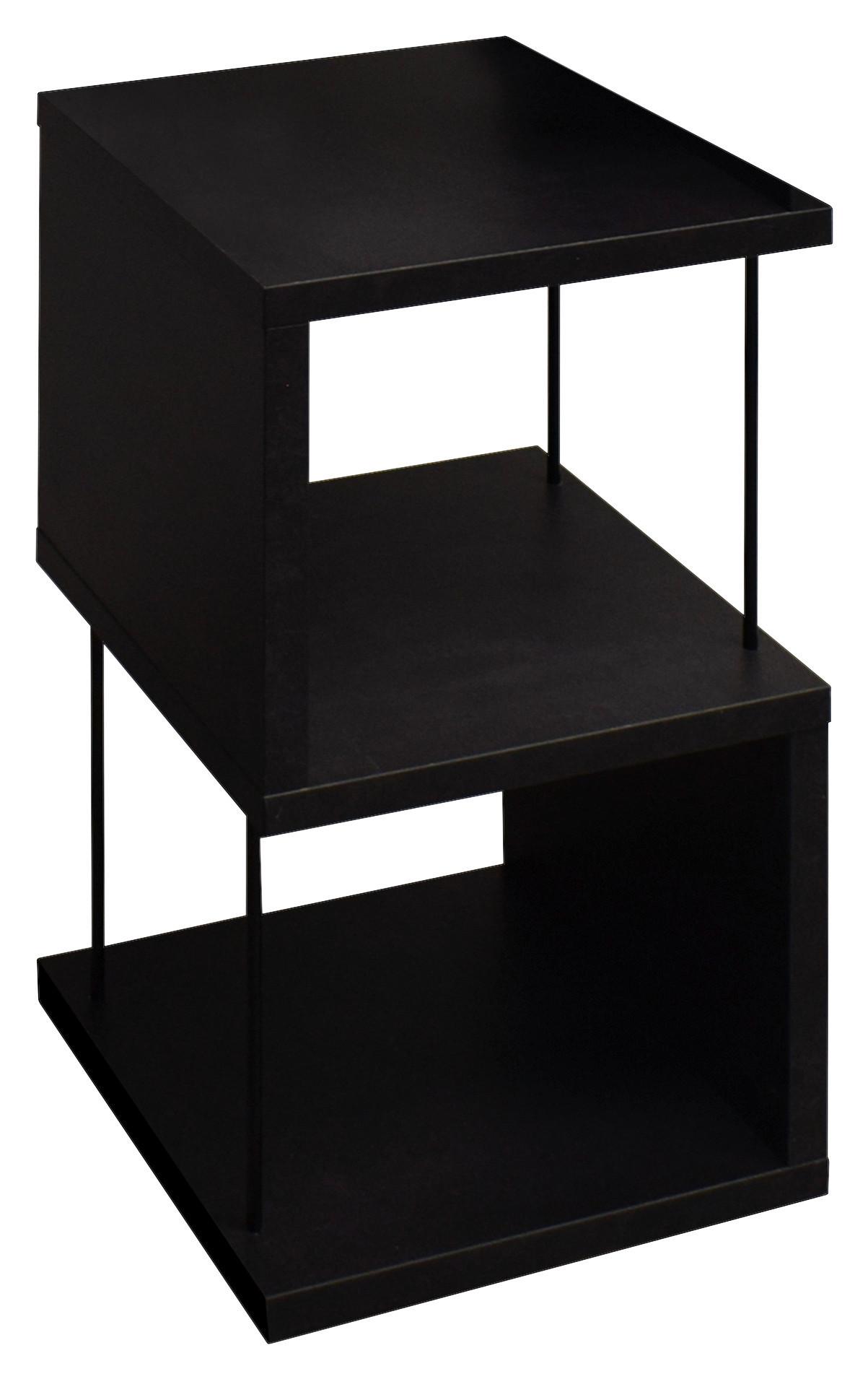 Beistelltisch Sticks Schwarzstahl - Schwarz, Modern, Holzwerkstoff/Metall (33/65/33cm) - Mömax