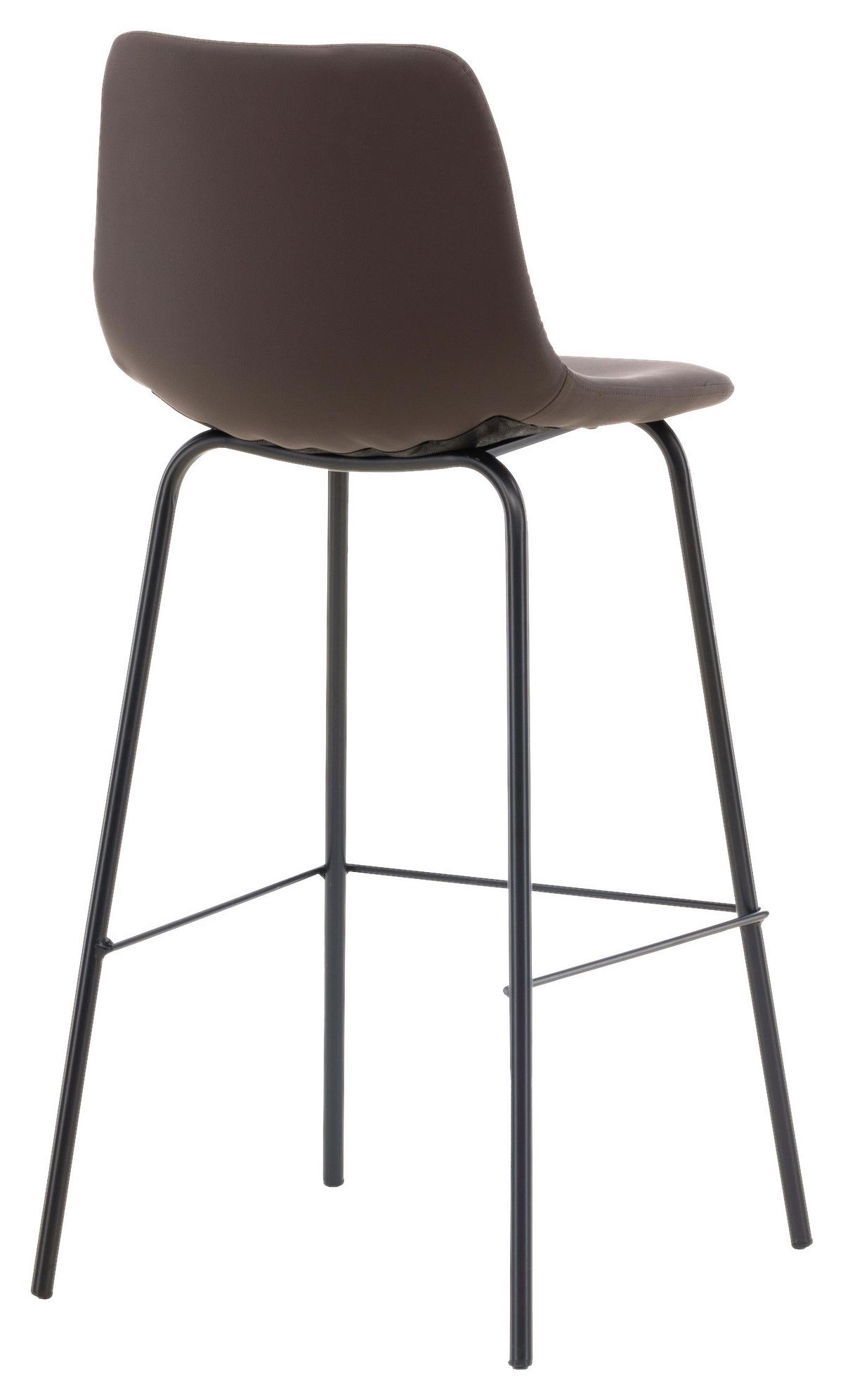 Barhocker-2er Set Alexi ca. 47x103x48 cm Dunkelbraun - Dunkelbraun/Schwarz, Design, Textil/Metall (47/103/48cm) - Livetastic