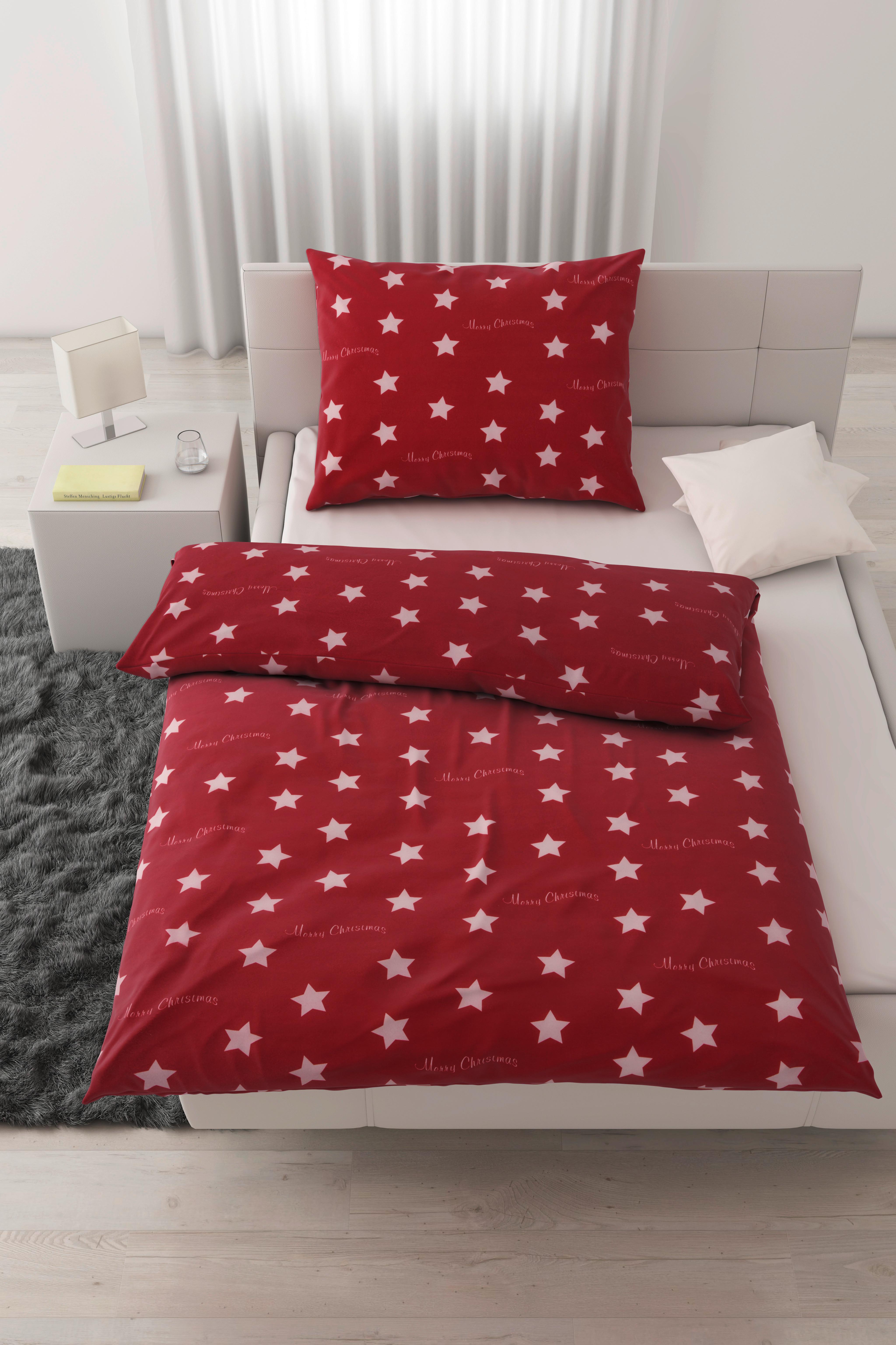 Posteljnina Stars - rdeča, Konvencionalno, tekstil (140/200cm) - Modern Living