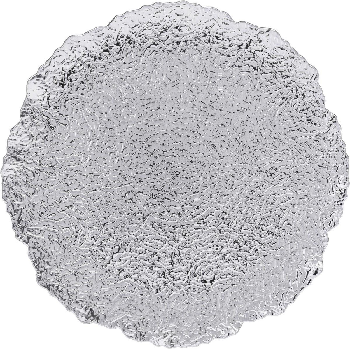 Dísztál Silver - ezüstszínű, műanyag (40/2cm)