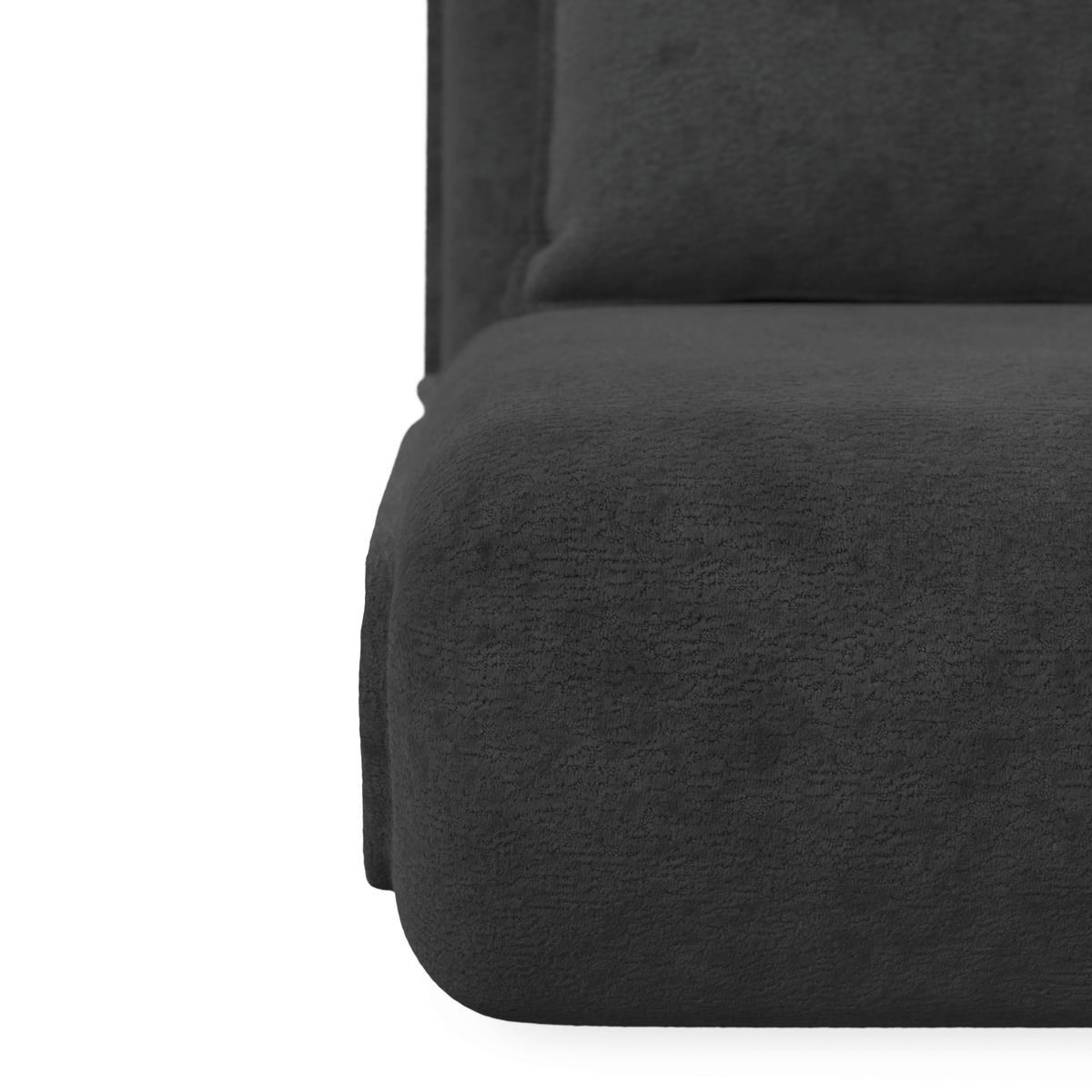 Schlafsofa Macy Bouclé Dunkelgrau - Dunkelgrau, MODERN, Textil/Metall (140/35/63cm) - Bessagi Home