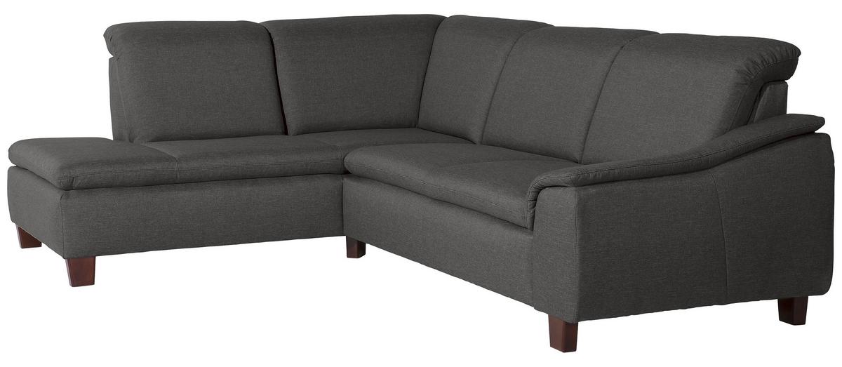 ECKSOFA AARON - Anthrazit/Nussbaumfarben, Design, Holz/Textil (187/247cm) - Max Winzer
