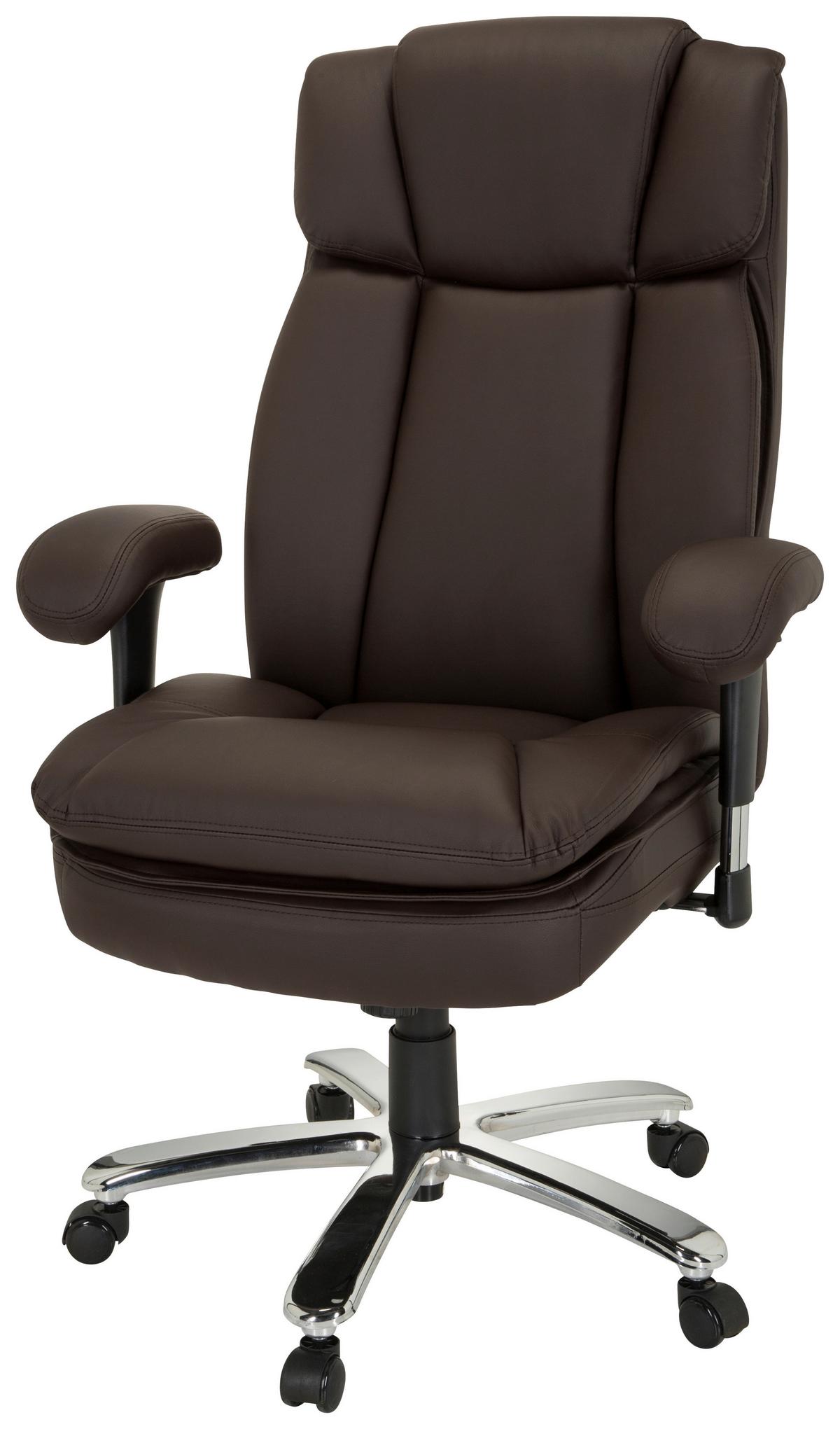 Pisarniški Stol Builder Xxl I, Temno Rjava - srebrne barve/temno rjava, Moderno, kovina/umetna masa (77/123/84cm) - MID.YOU