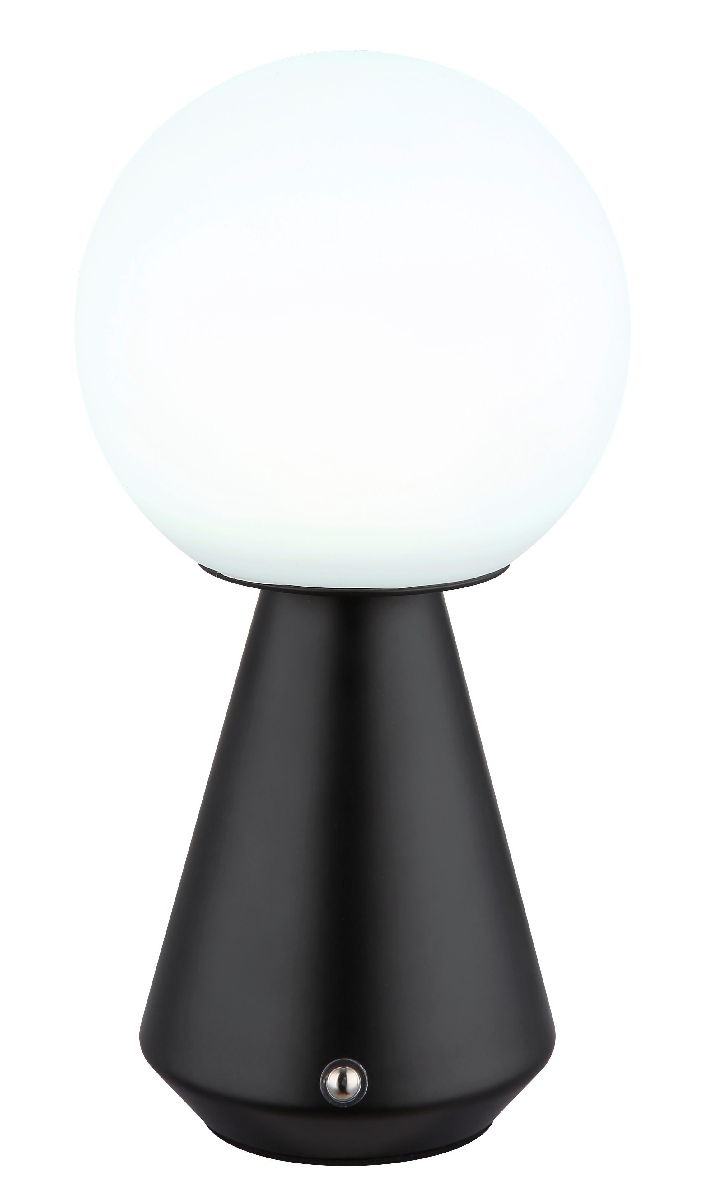 AKKU-TISCHLEUCHTE 21029S SORA - Weiss/Schwarz, Design, Kunststoff/Metall (12/23,5cm) - Globo