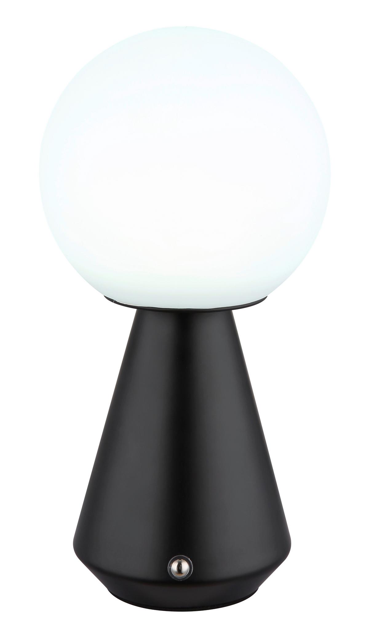 AKKU-TISCHLEUCHTE 21029S SORA - Weiss/Schwarz, Design, Kunststoff/Metall (12/23,5cm) - Globo