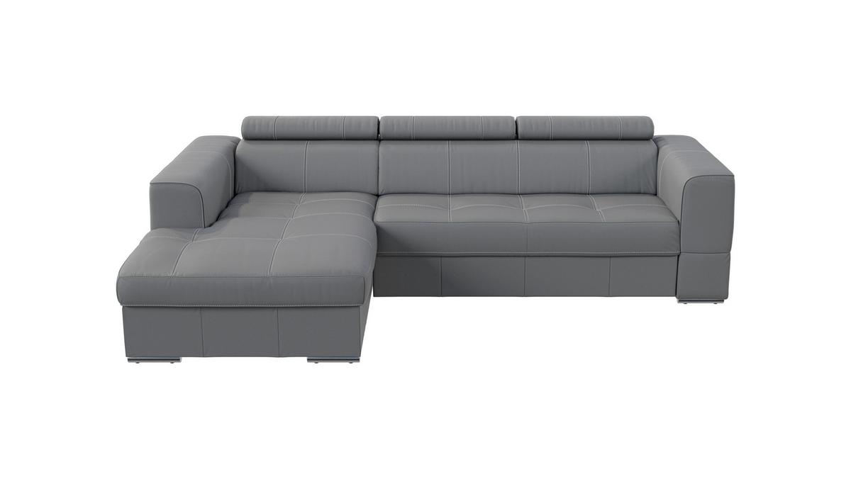 Sarokkanapé Ágyfunkcióval Go - szürke, Konventionell, bőr/faalapú anyag (174/274cm)