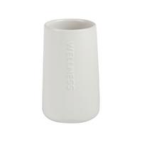 Zahnputzbecher Edna Weiß - Weiß, MODERN, Keramik/Kunststoff (8,5/14,2cm) - Mömax
