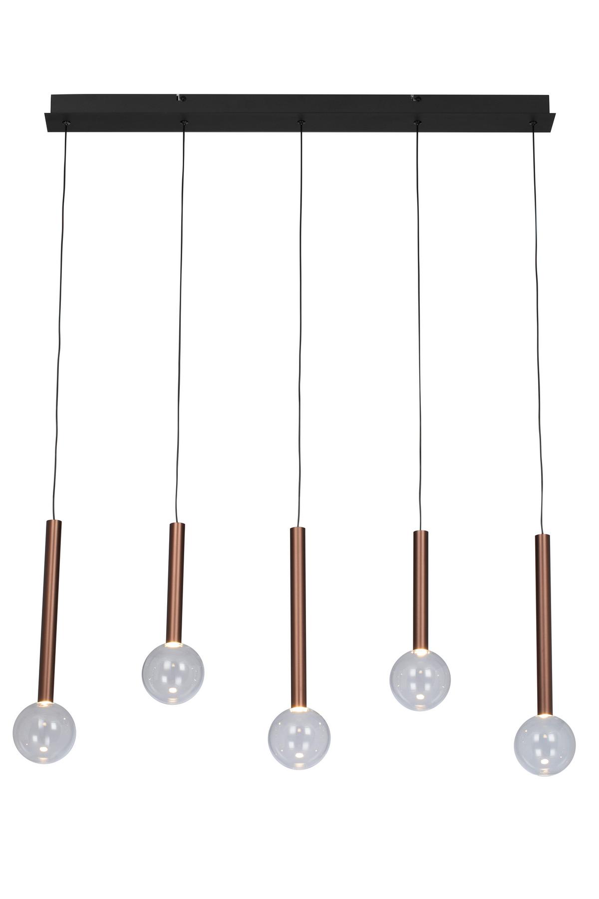 LAMPA WISZĄCA LED GLASGOW *DK* - przejrzysty/czarny, Design, metal/szkło (90/10/180cm) - Dieter Knoll