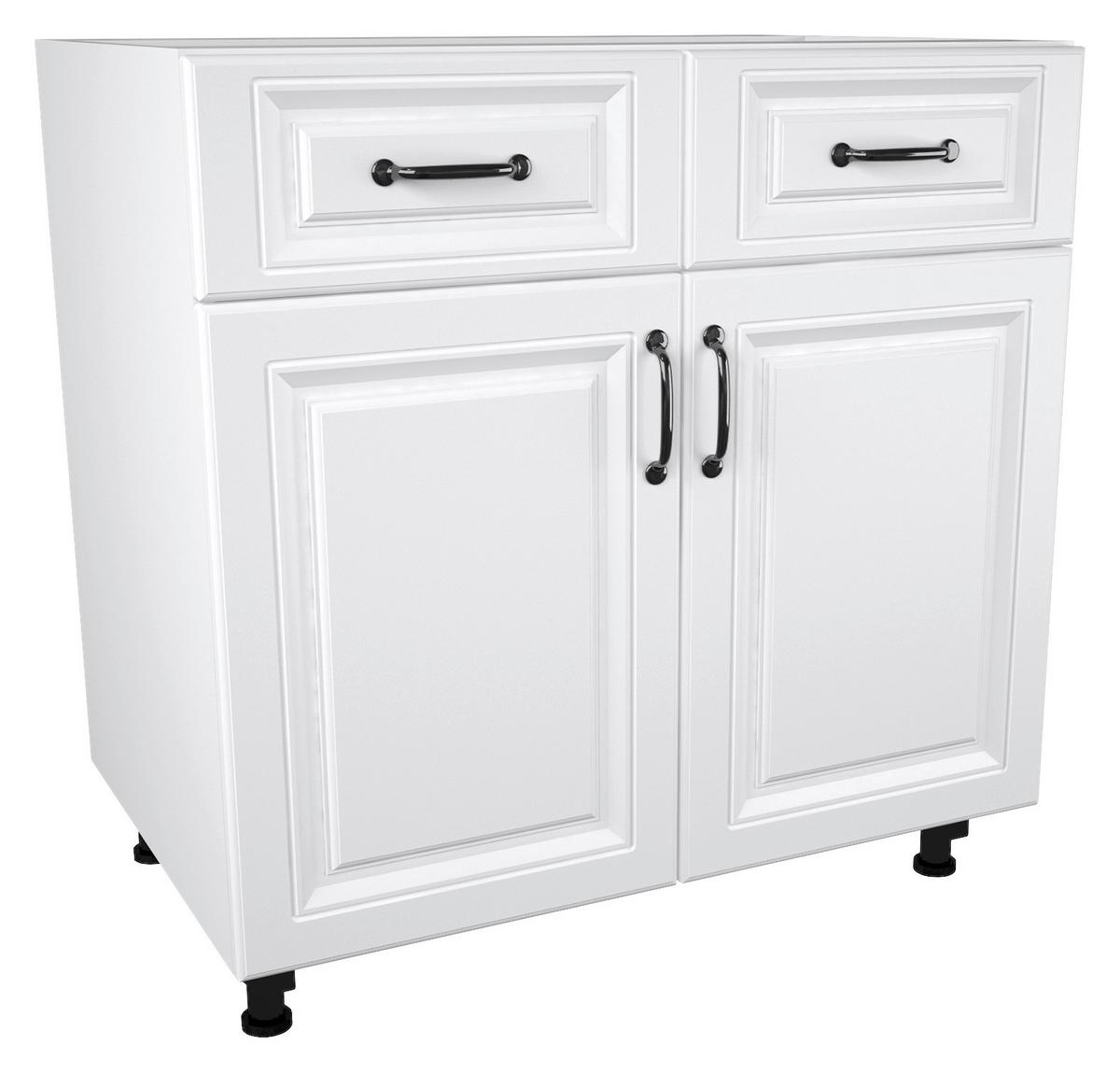 Konyhai Alsószekrény Michelle - fekete/fehér, Modern, faalapú anyag/fém (80/82/54cm)