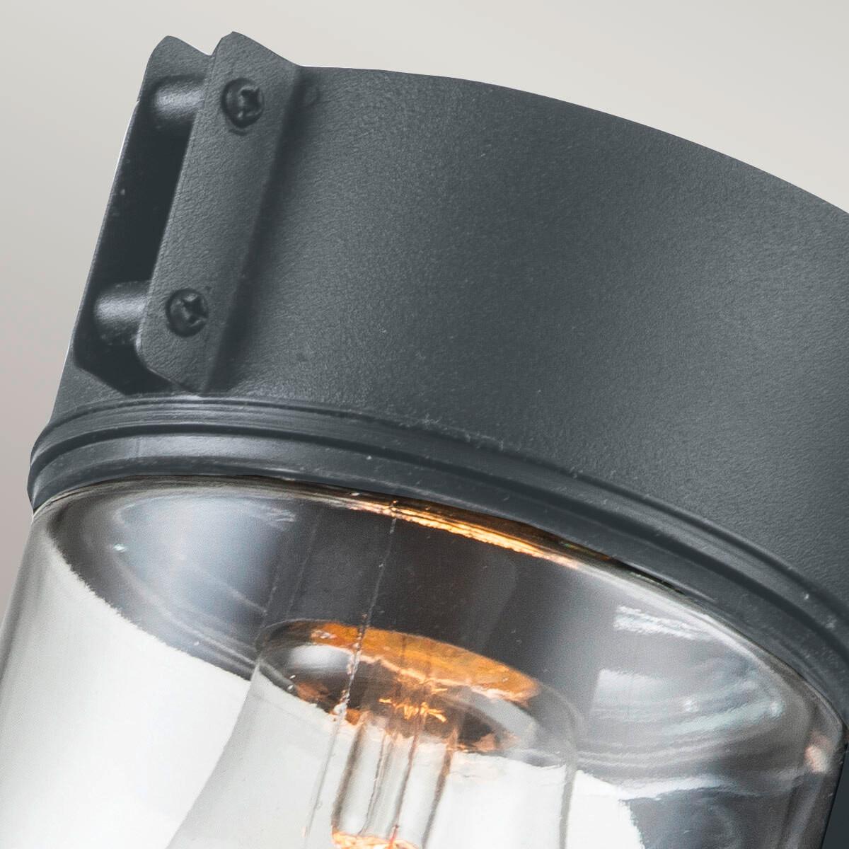 Kültéri Falilámpa Portofino - szürke, Design, üveg/fém (19,7/10/24,7cm) - Elstead Lighting