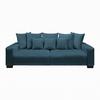 Canapé Matteo Petrol - Petrol/Schwarz, Modern, Holz (246/93/124cm) - Based