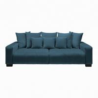 Bigsofa Matteo Petrol - Petrol/Schwarz, Modern, Holz (246/93/124cm) - Based