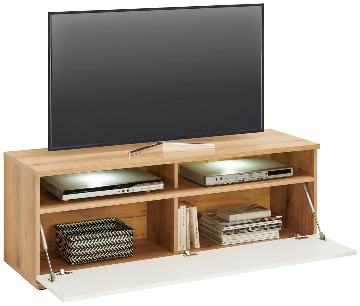 Tv-element Power, Barva Hrasta, Bela - Moderno, umetna masa/leseni material (127,5/46/40cm) - Mömax