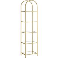 REGAL BOOKCASE - Goldfarben, MODERN, Glas/Metall (40/183,5/30,2cm) - MID.YOU
