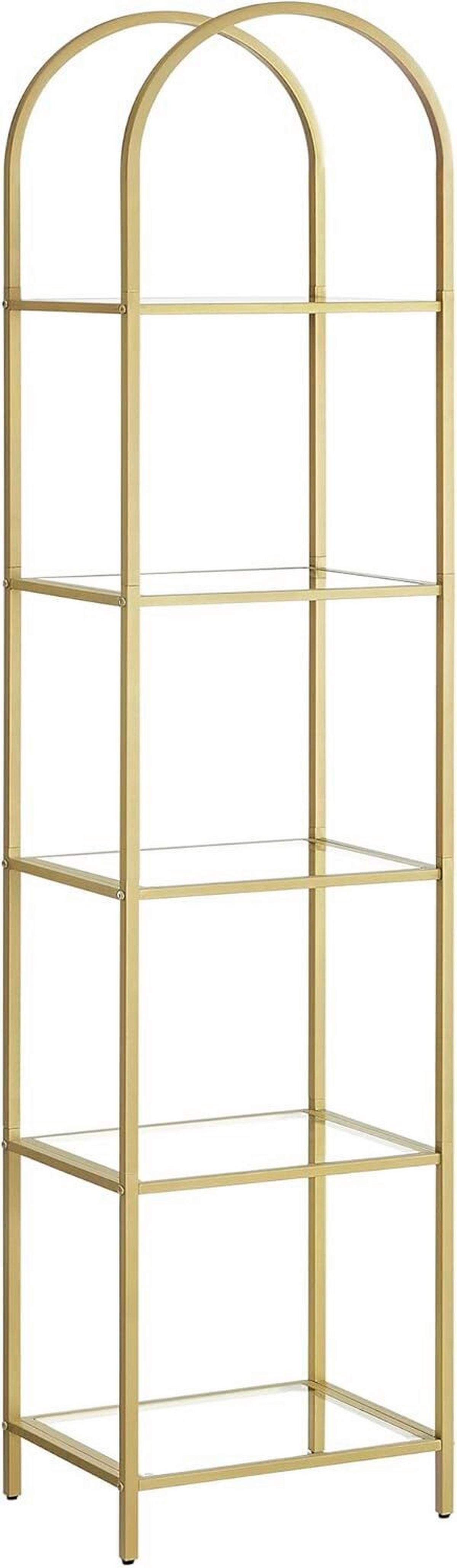 REGAL BOOKCASE - Goldfarben, MODERN, Glas/Metall (40/183,5/30,2cm) - MID.YOU