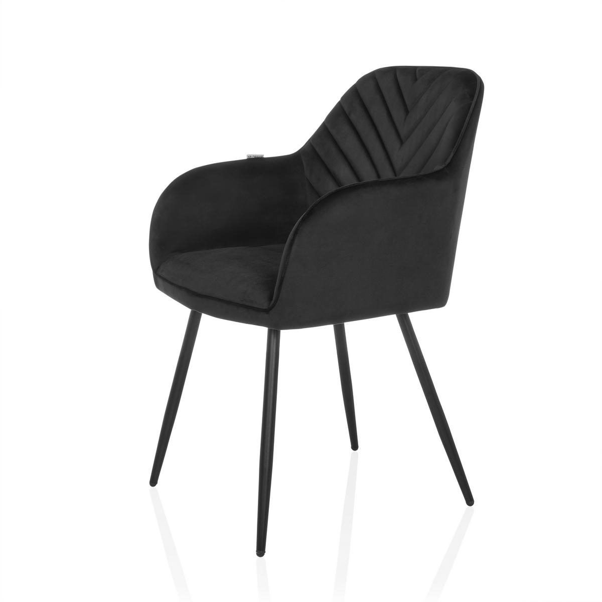 Naslanjač Charvelle, Črna - črna, Moderno, kovina/tekstil (55/86/58cm) - MID.YOU