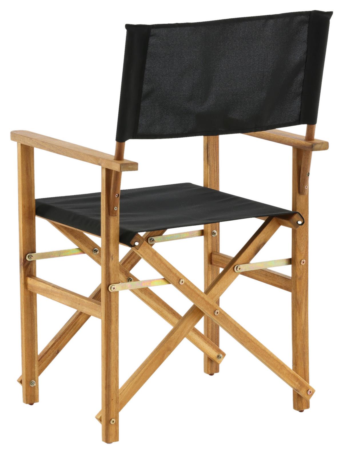 Klappstuhl Marion ca. 53x90x55 cm Akazie/Schwarz - Schwarz/Akaziefarben, KONVENTIONELL, Holz/Textil (53/90/55cm) - Gardenson
