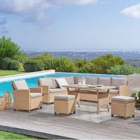 Lounge Garnitura Porto-multi, Svetlo Rjava, 6-Delni Set - svetlo rjava/siva, Moderno, umetna masa/tekstil (190/237cm) - Beldano