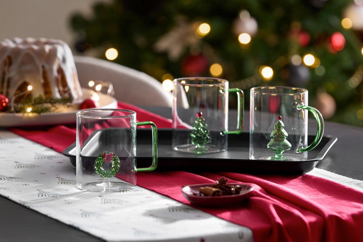 Tasse Christmas -Paz- - Transparent/Rot, Glas (8/10cm) - Mömax