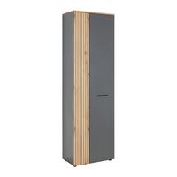 Garderobenschrank Anthrazit/eichefarben - Eichefarben/Anthrazit, Modern, Holzwerkstoff/Kunststoff (60/195/36cm) - Mömax