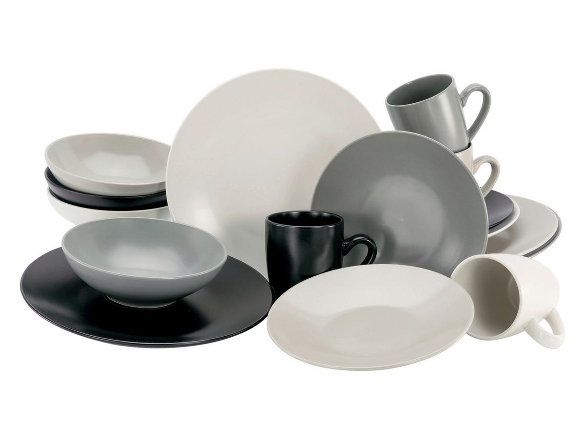 Kombinirani Servis Manhattan, 16-Delni - rjavosiva/siva, Basics, keramika - Creatable