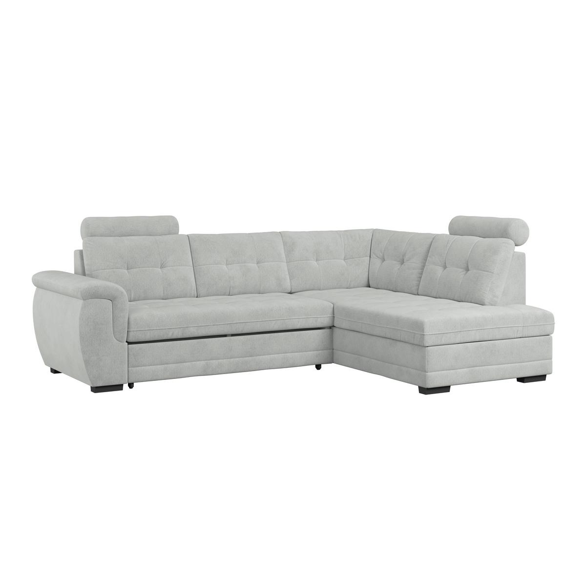 Ugaona Garnitura Falco New - sivo-bela/crna, Konvencionalno, tekstil/plastika (251/183cm) - Ondega