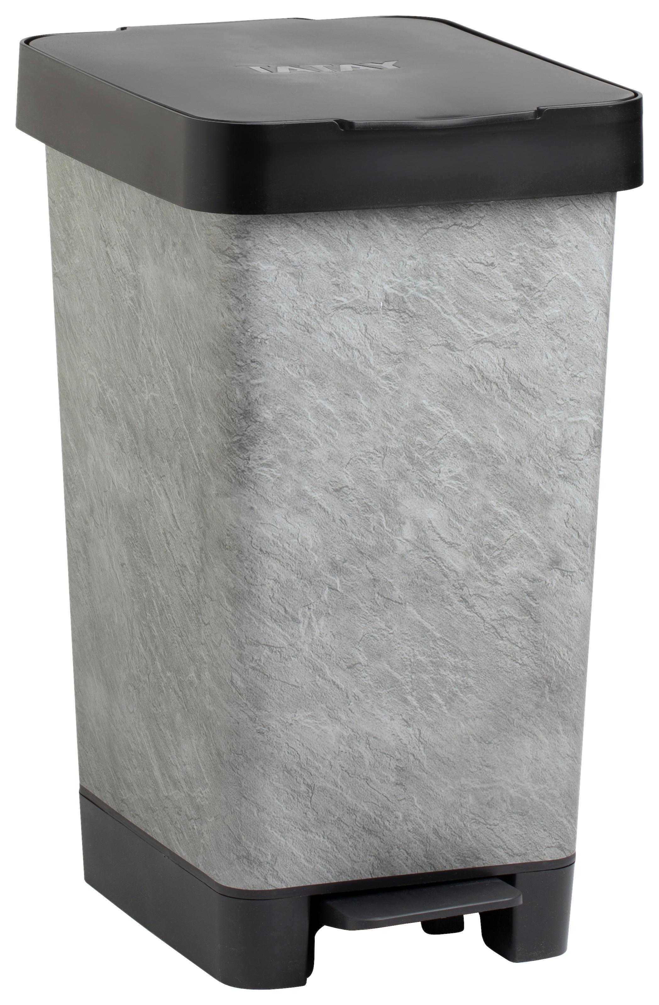 Treteimer Style Schwarz/Grau ca. 25l - Schwarz/Grau, MODERN, Kunststoff/Metall (26/36/47cm) - Mömax