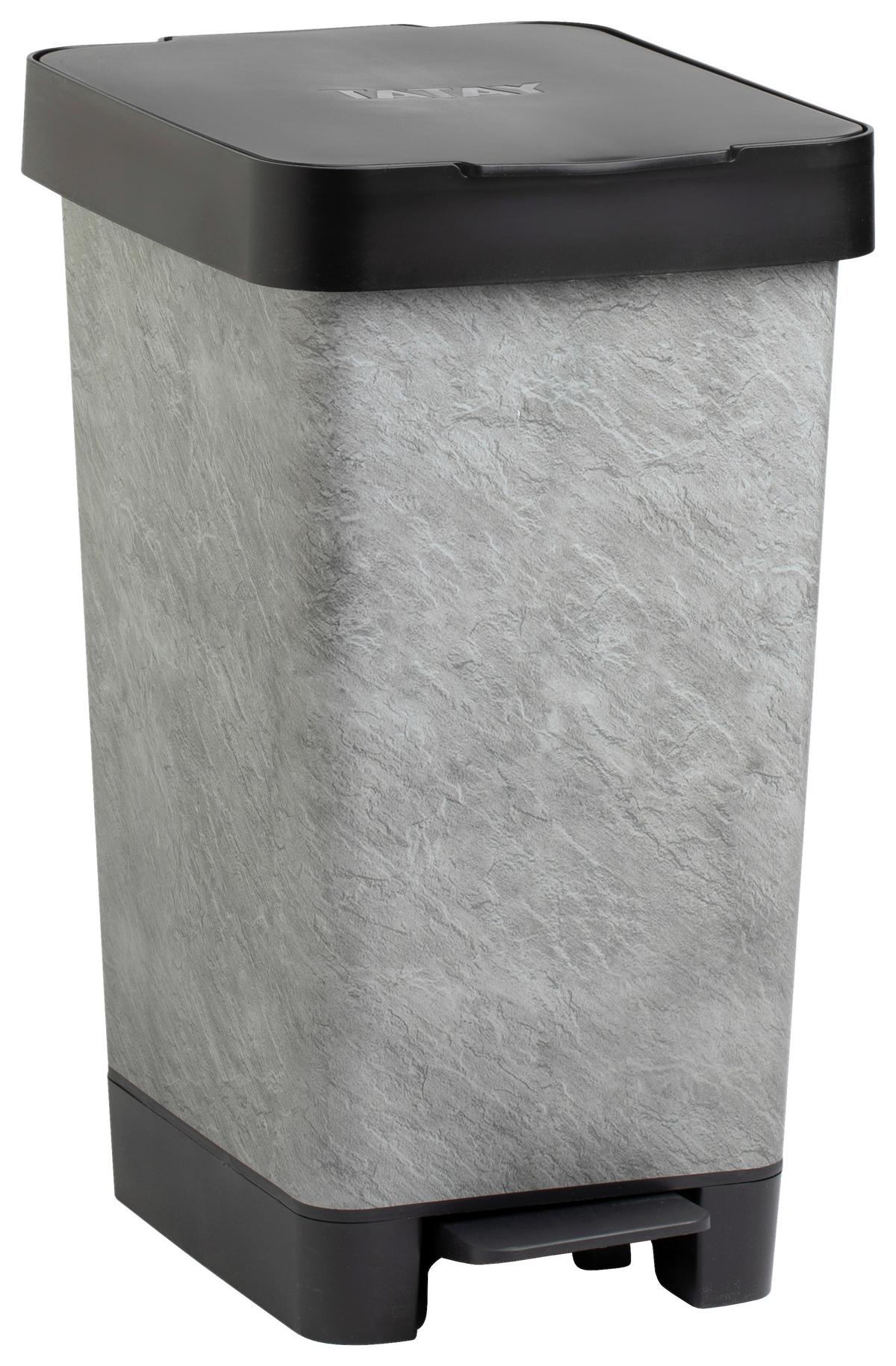 Treteimer Style Schwarz/Grau ca. 25l - Schwarz/Grau, MODERN, Kunststoff/Metall (26/36/47cm) - Mömax