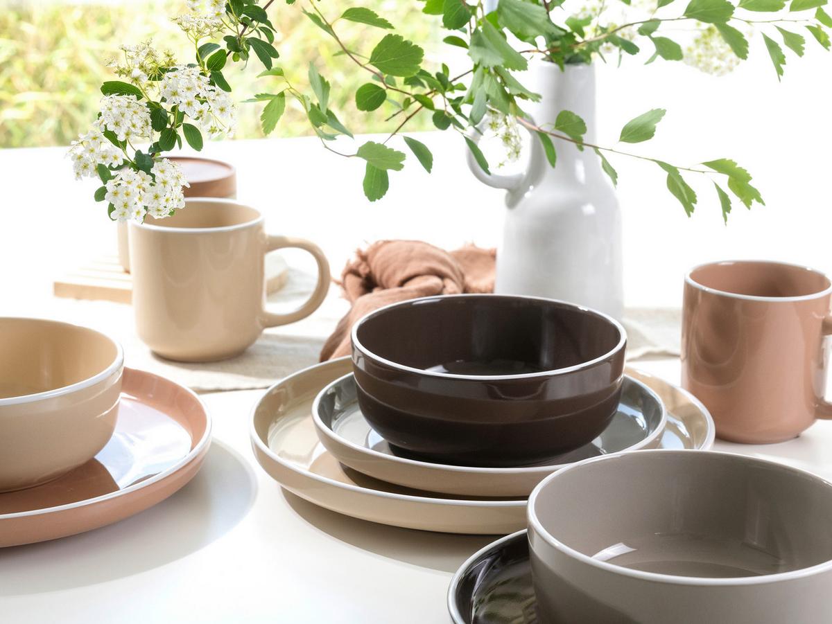 Kombinirani Servis Nordic Mocha, 16-Delni - svetlo rjava/mocha rjava, Basics, keramika - Creatable