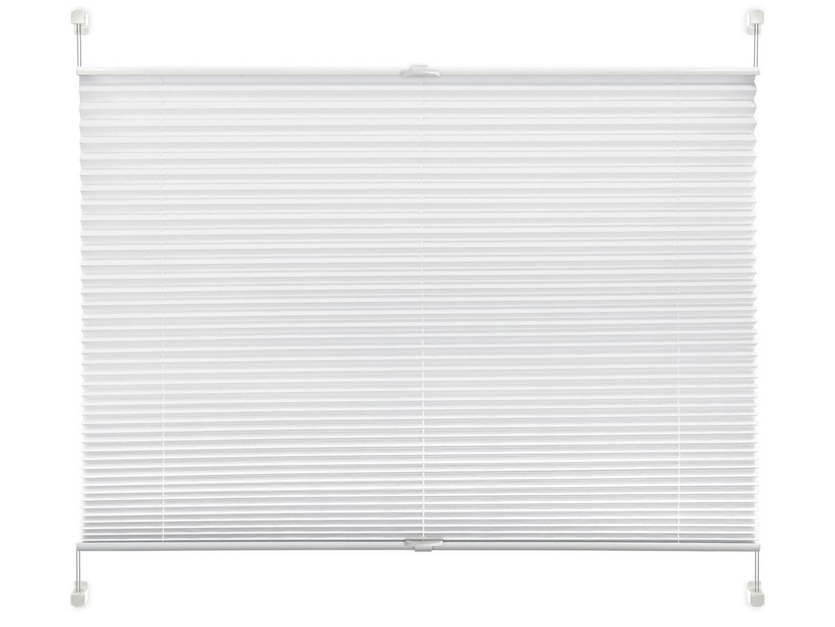 Plissee Solid Crash Weiß ca. 105x130cm - Weiß, Basics, Textil (105/130cm)