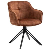 KRZESŁO Z PODŁOKIETNIKAMI SEBA - czarny/brązowy, Modern, metal/tkanina (58/83/60cm) - Livetastic