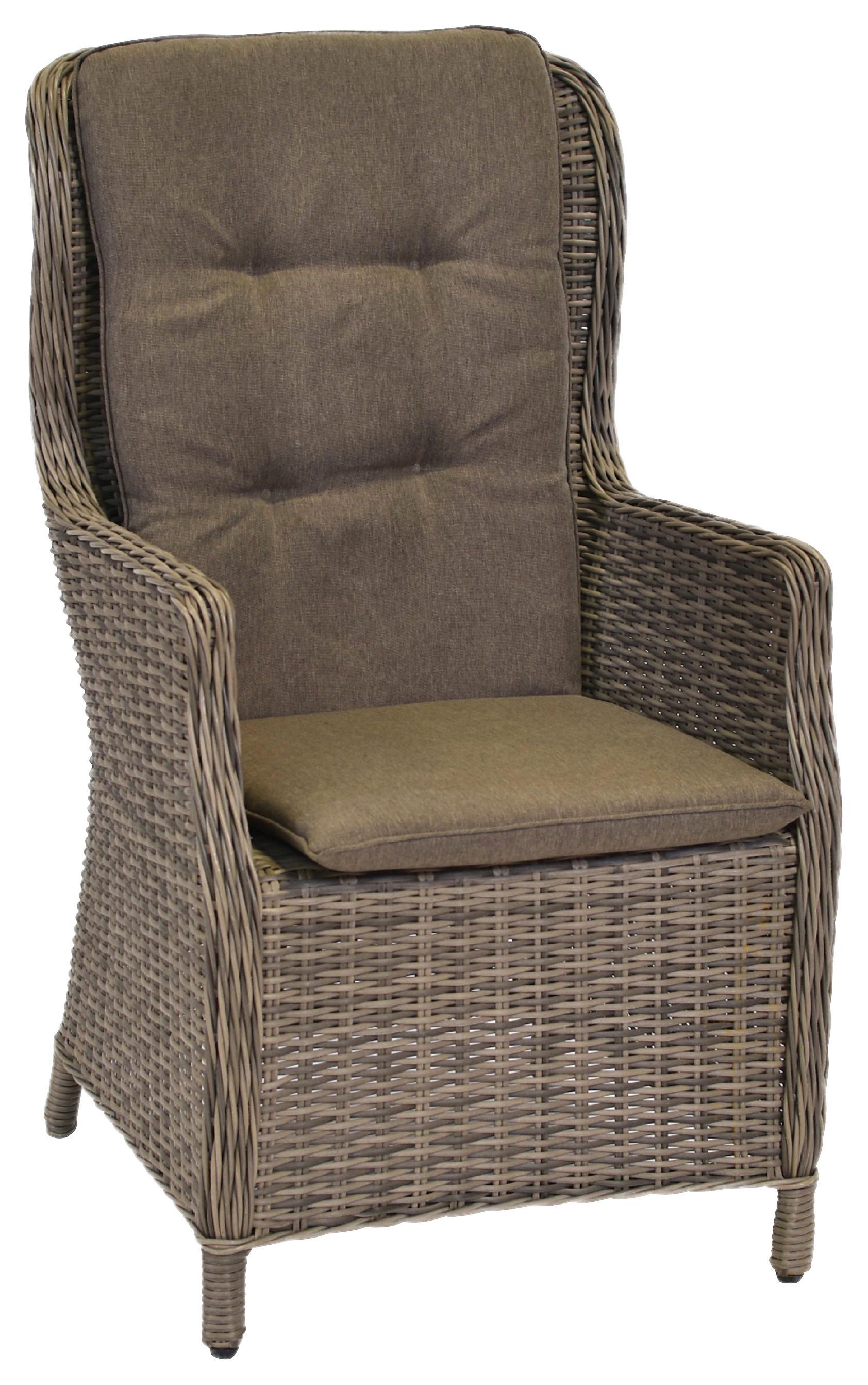 Gartensessel Toskana ca. 60x107x56cm Akazie/Kunststoff - Naturfarben, MODERN, Kunststoff/Metall (60/107/56cm) - Gardenson