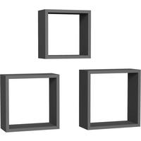 Set Zidnih Polica Simple 3 Antracit - Moderno, drvni materijal/plastika (30-27-24/30-27-24/12cm) - Best Price