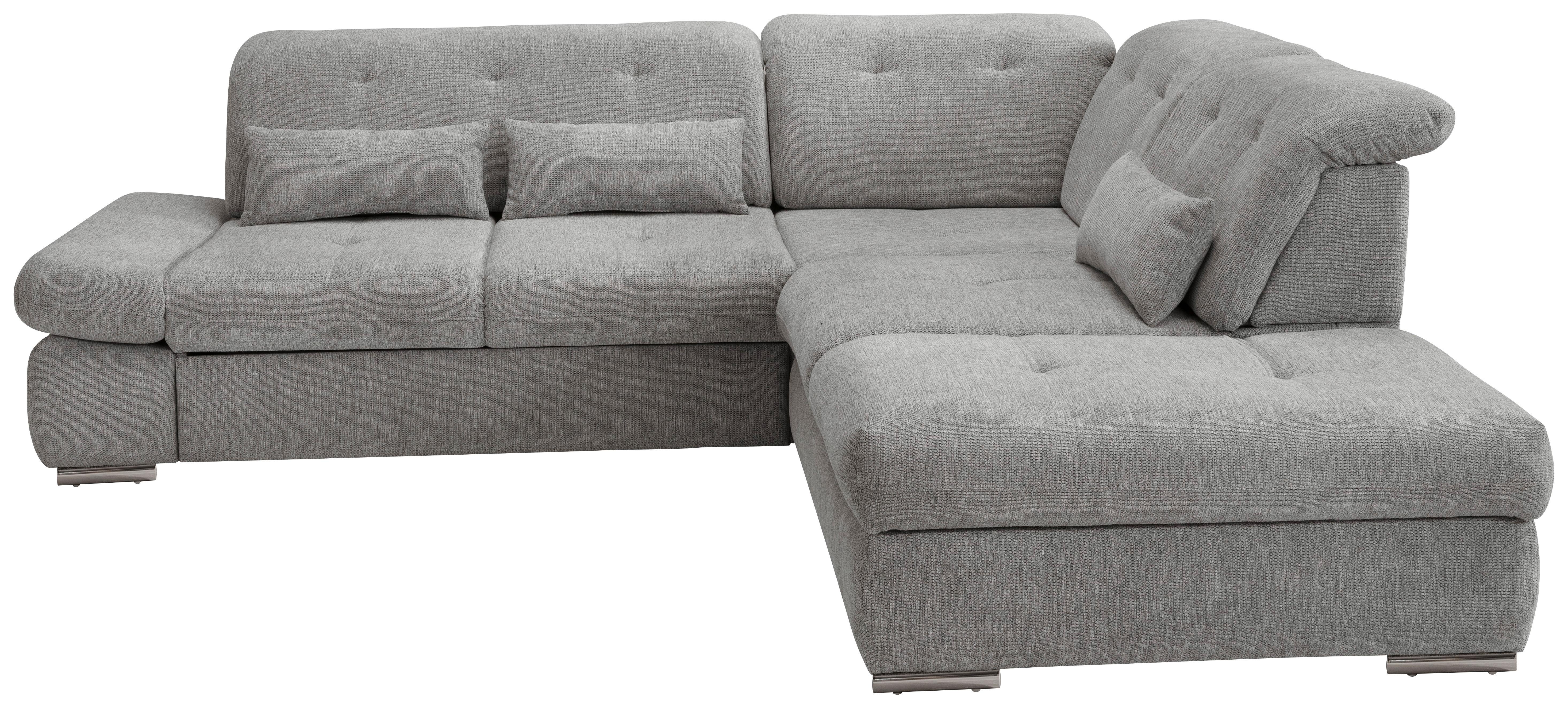 Wohnlandschaft Dalida Silberfarben Chenille - Chromfarben/Silberfarben, Design, Textil/Metall (280/254cm) - Livetastic
