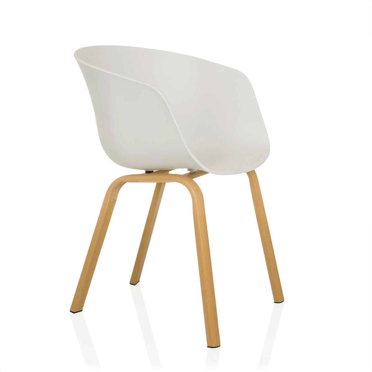 Naslanjač Oslo W, Bela - svetlo rjava/bela, Moderno, kovina/umetna masa (54/78/56cm) - MID.YOU